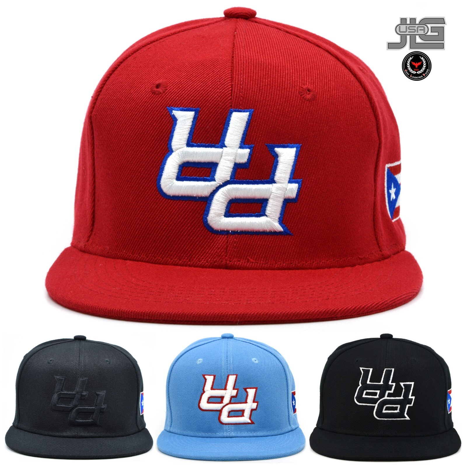 Puerto Rico PR Upside Down Snap back Hat Flag 3D Flat Bill Rico Baseball Cap NEW