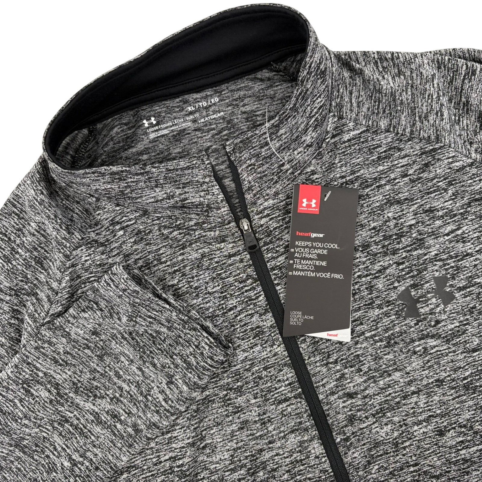 Under Armour Mens Tech 2.0 Half Zip HeatGear Pullover Gray XL 1328495-002 NEW