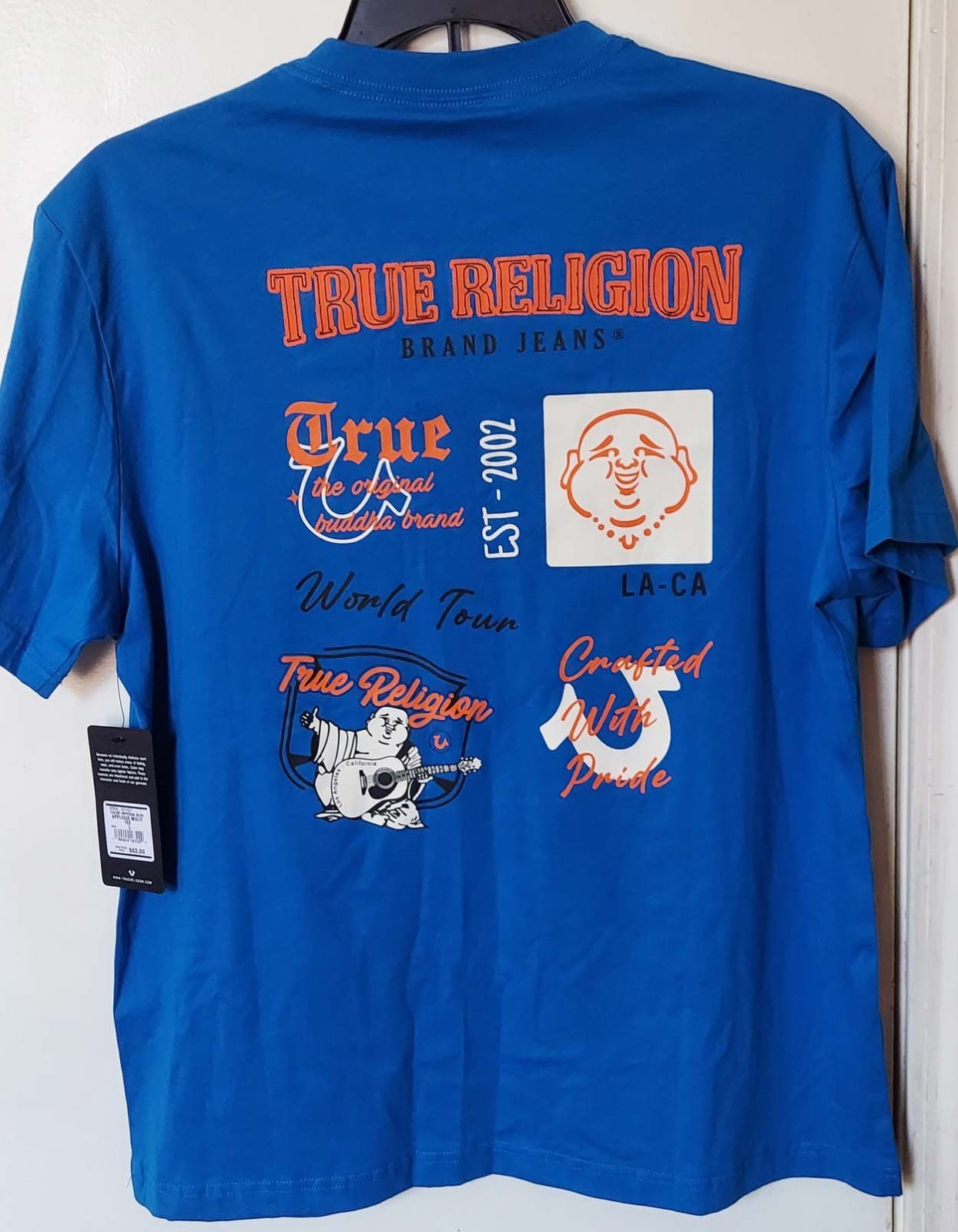 True Religion World Tour Tee Blue Color Size L (NWT)