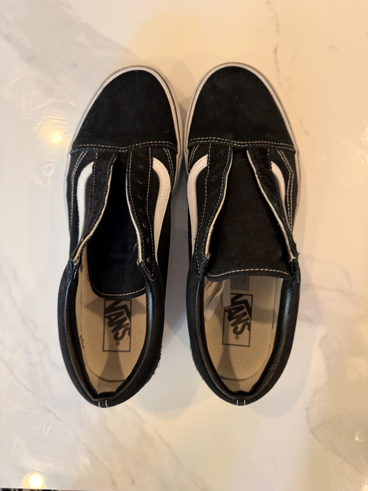 VANS Old Skool Black/ White Skate Shoes Suede/ Canvas, Men’s 10.5