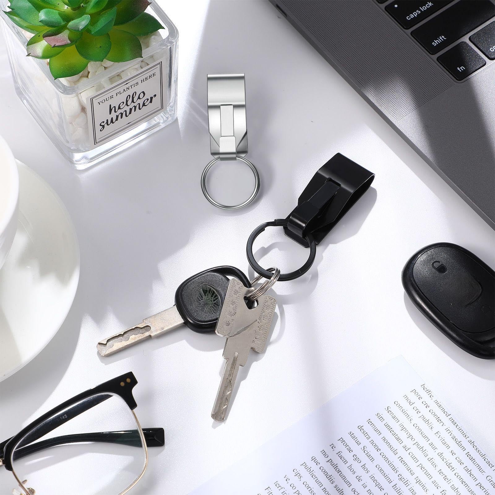 Moxweyeni 4 Pieces Belt Key Clip Holder as pictures shown, Black, Silver