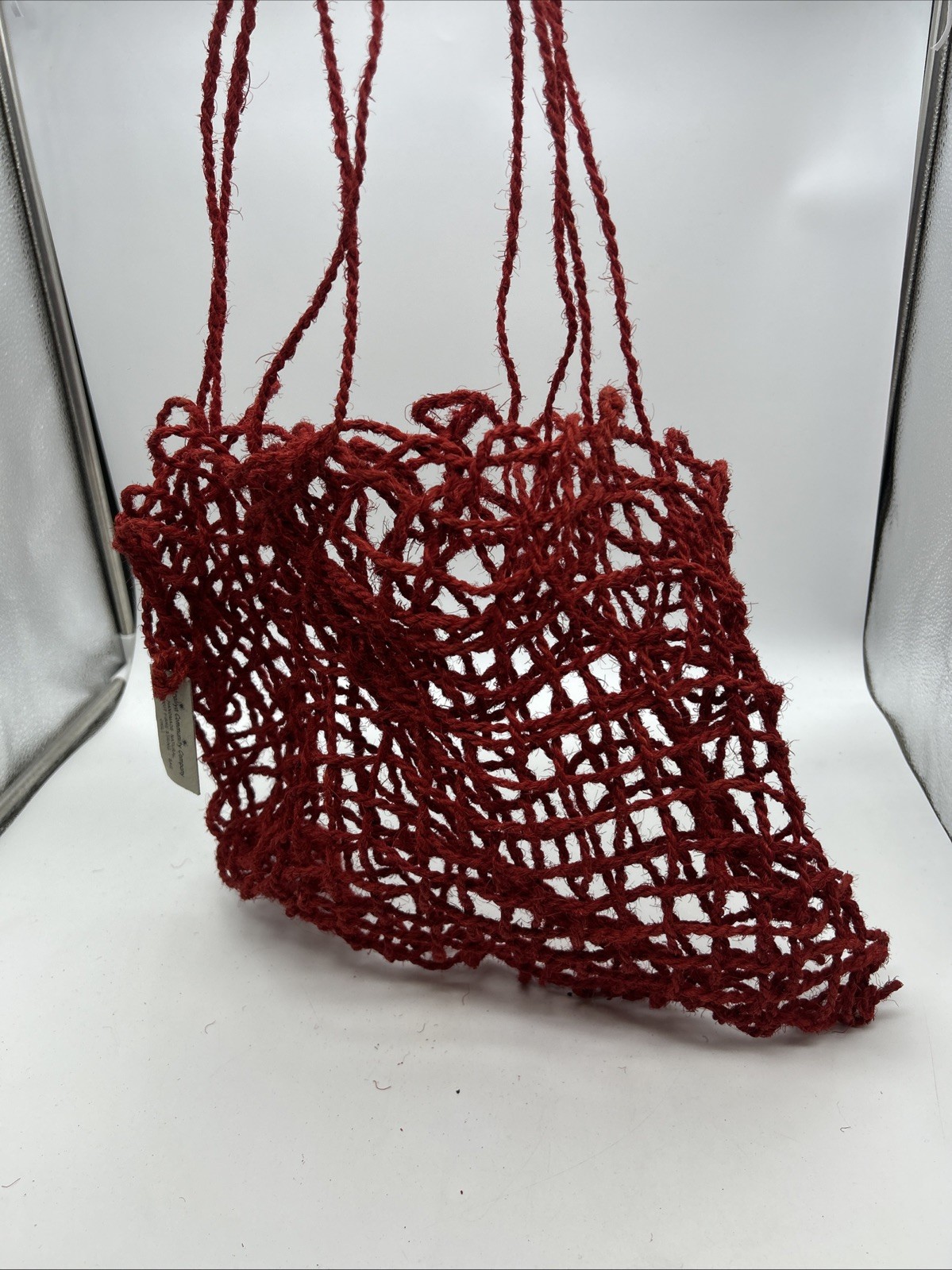 HandMade String Bag Sri Lanka Coconut Fibre Red Hand Woven Betel Koththu