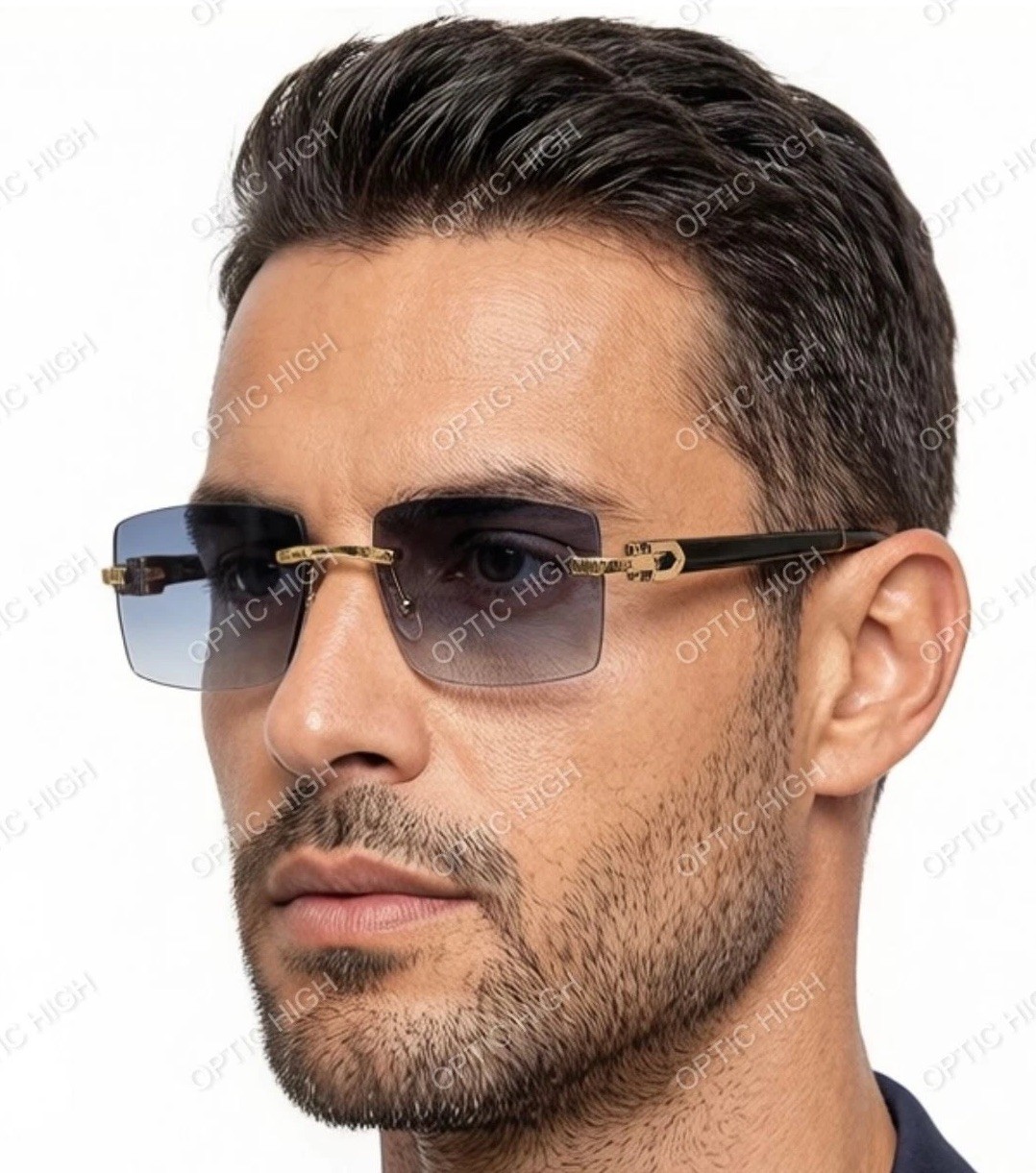 Cartier Men’s Rimless Sunglasses Gold CT0273S France w/ Box Case