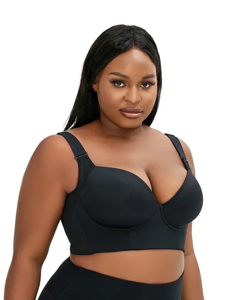 Super Large Size Bra 34-50ABCDEFGH Womens Underwear Black Bralette Push Up Bras
