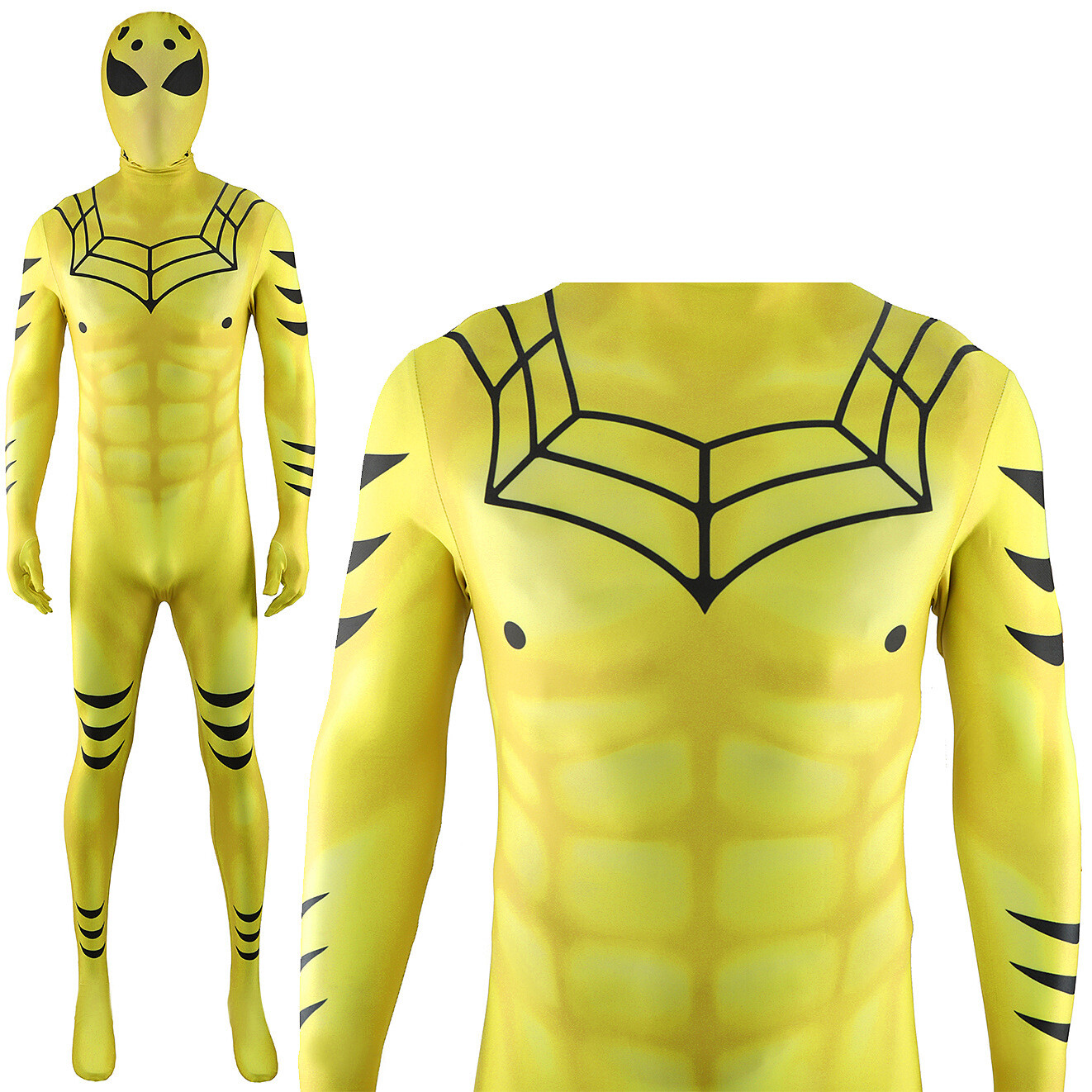 Cool Yellow Spider-Man Jumpsuit Spiderman Bodysuit Cosplay Costume Halloween