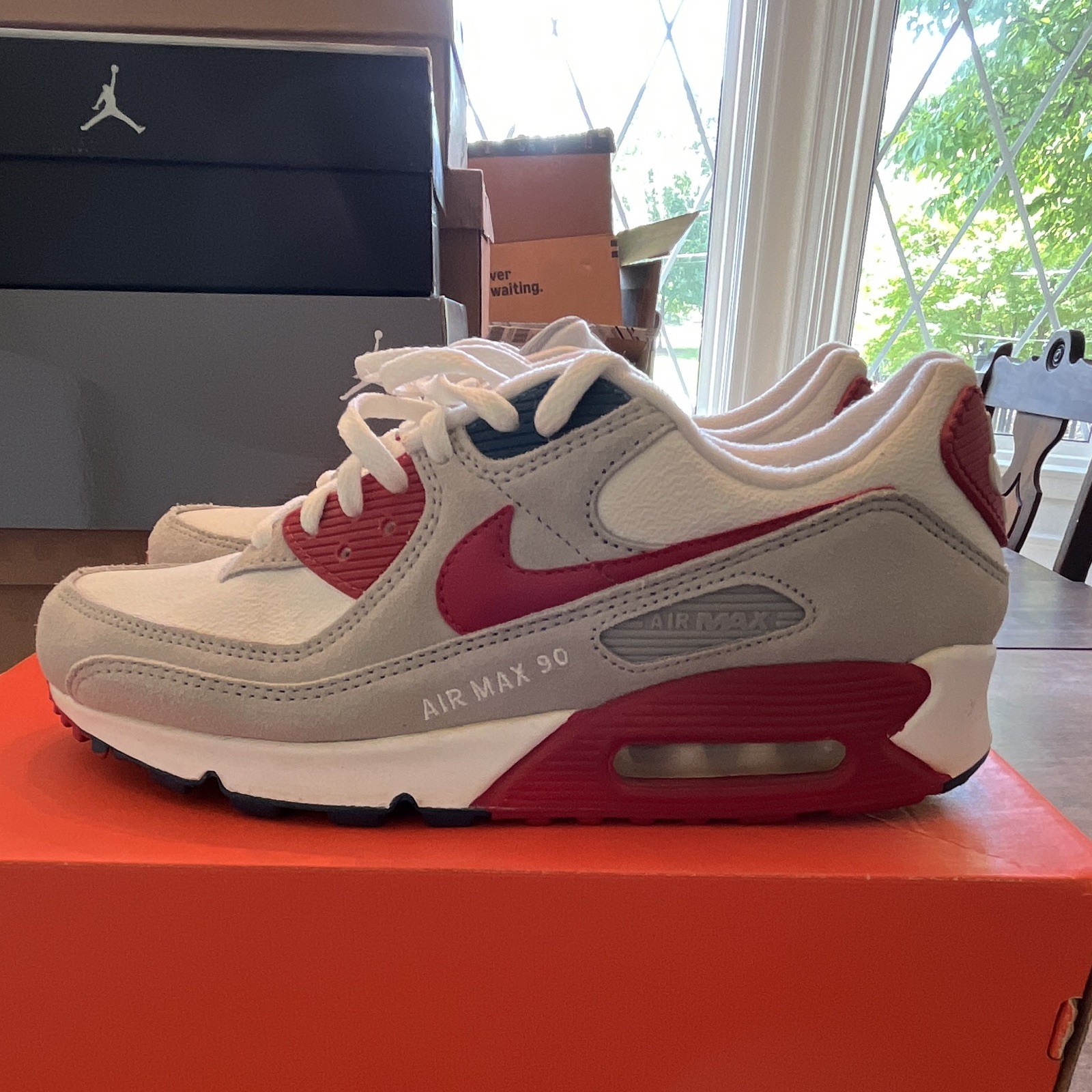 Men’s Nike Air Max 90 Athletic Club Pack Wht/Red/Blue Sz. 8.5