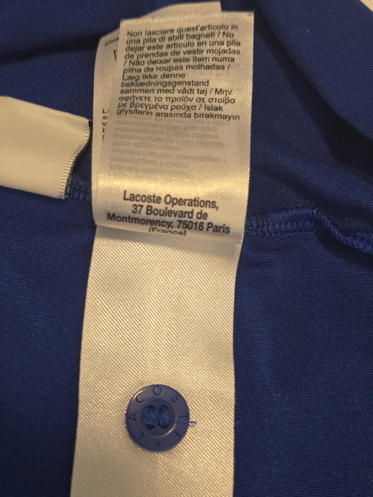 Lacoste Sport x Novak Djokovic DH9615 Ultra-Dry Tennis Polo Shirt Mens L Blue