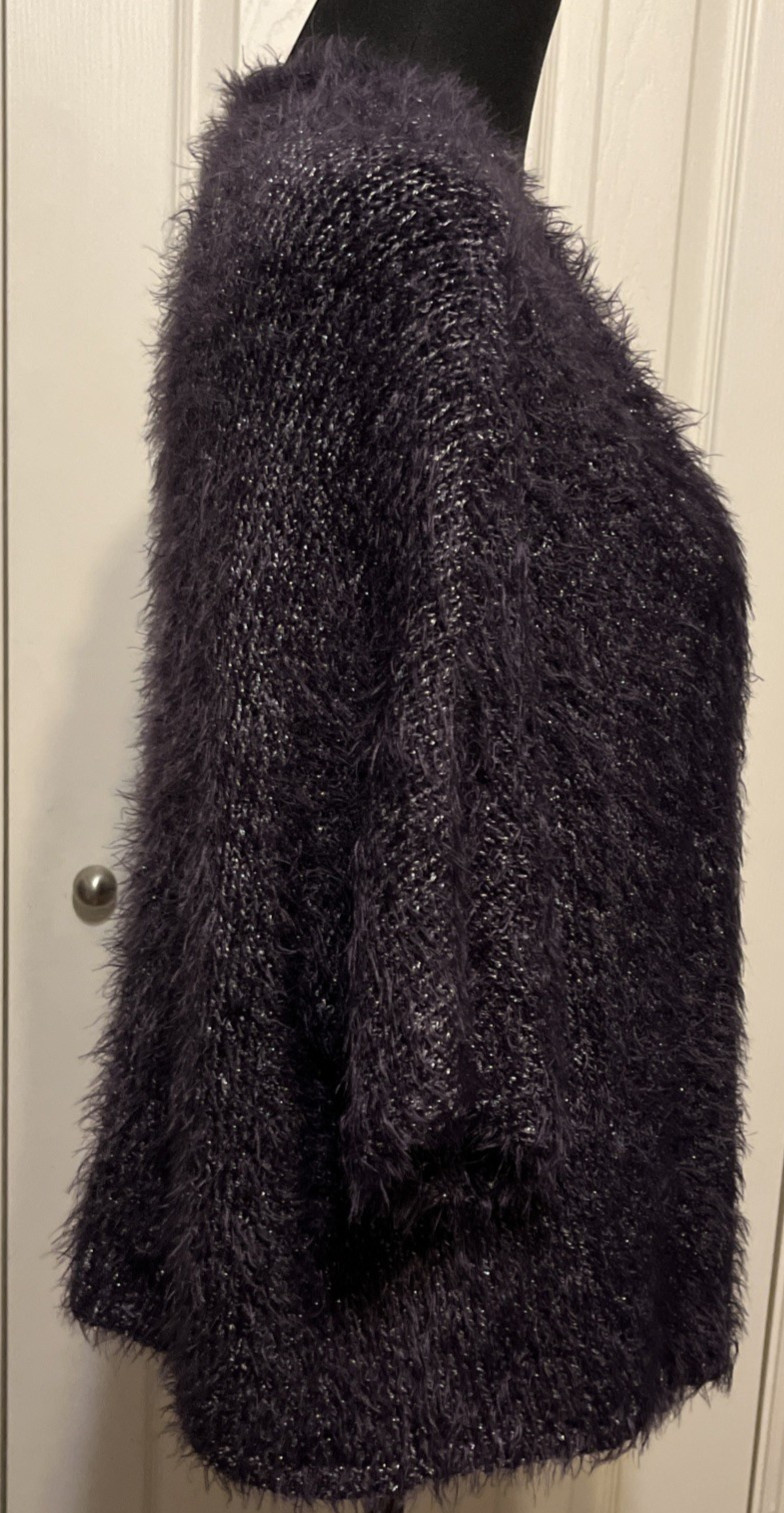Chico’s Eggplant Cozy Shine Peggy Sweater Shrug Size 1(8/10, M) NWT