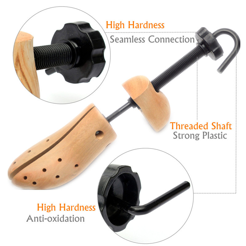 2-Way Wooden Adjustable Shoe Stretcher Expander Men Women Boot Size US 4-14