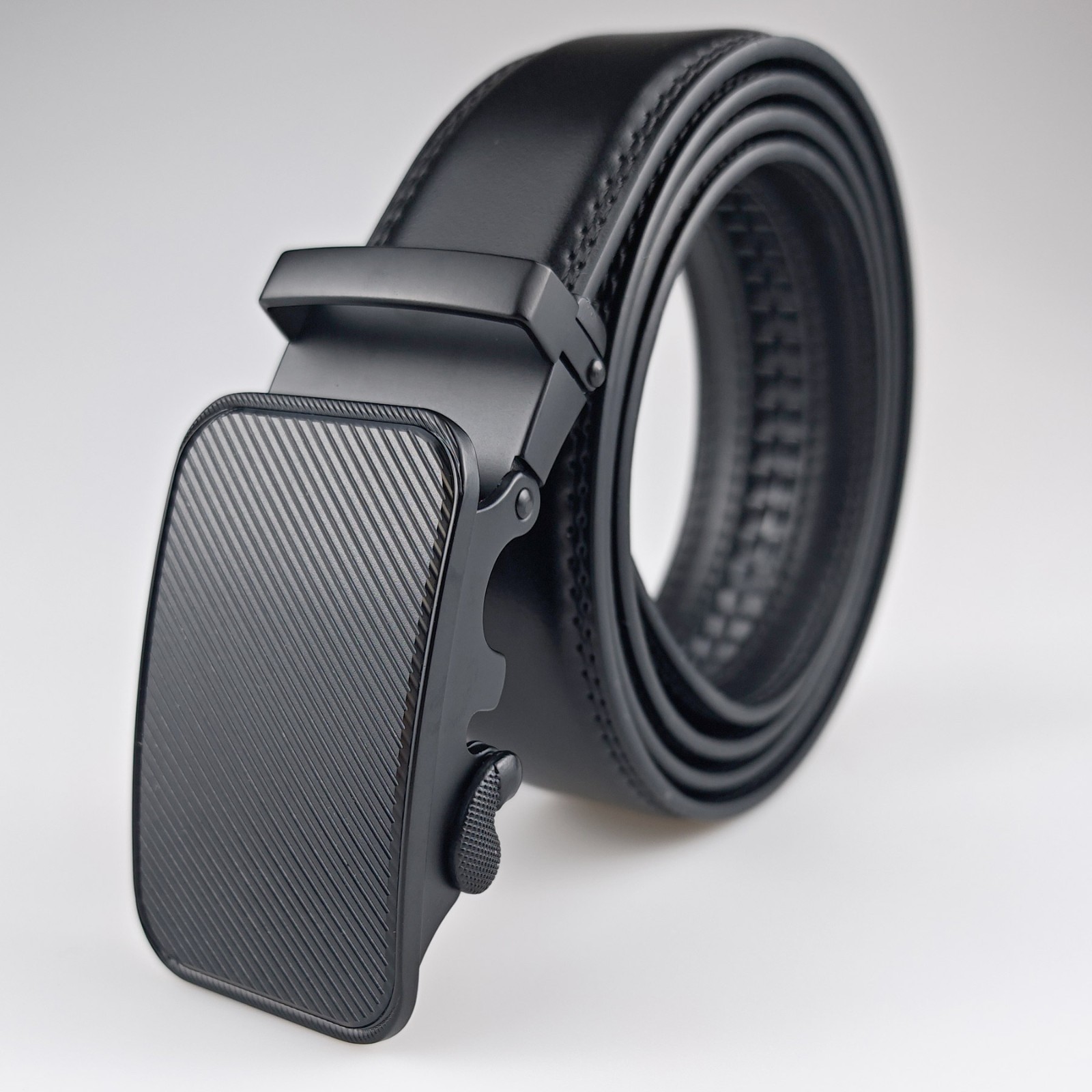 Microfiber Leather Mens Ratchet Belt Belts For Men Adjustable Automatic Buckle