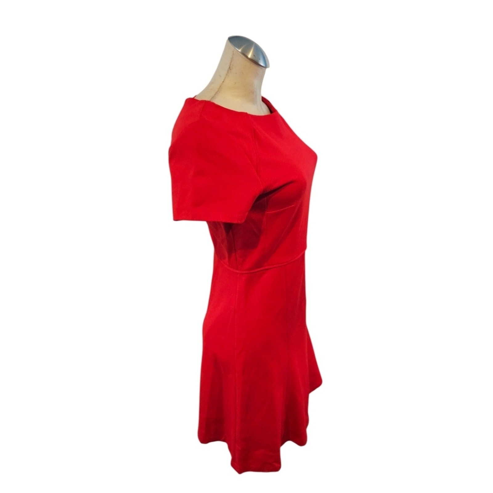 J.Crew Size 6 Red Fit Flare Dress A-Line Short Sleeve