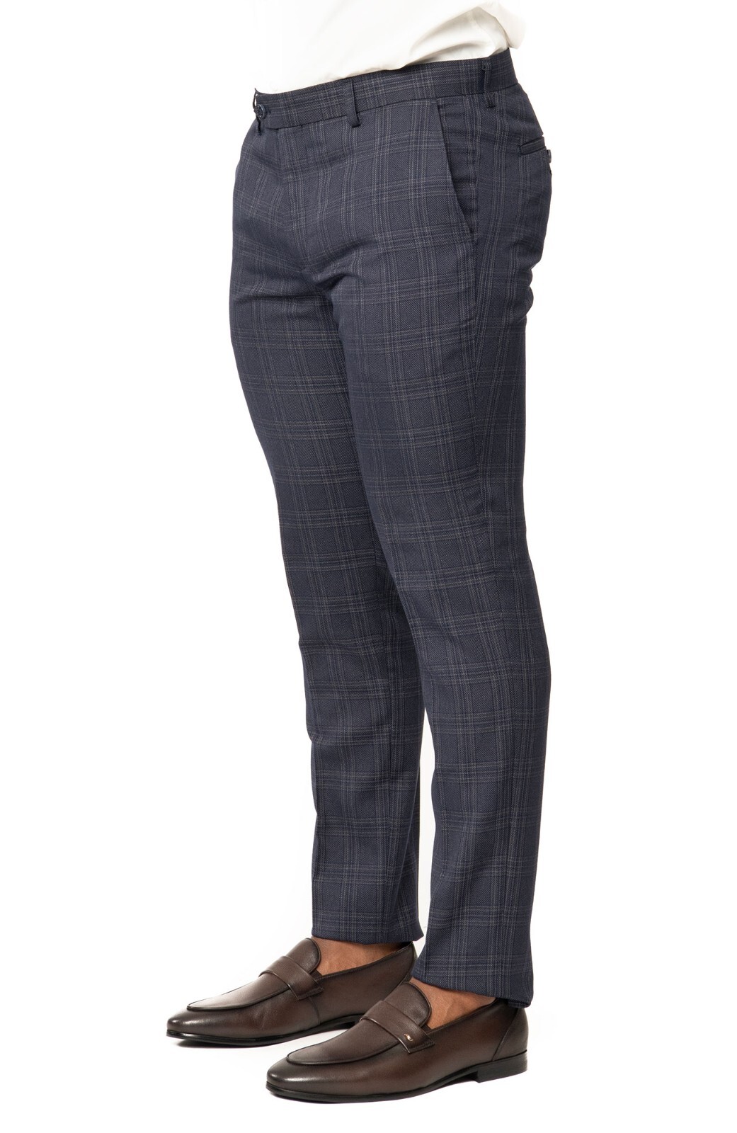 Slim Fit Double Breasted Plaid Eggplant Purple 2 Button Peak Lapel Men Suit AZAR
