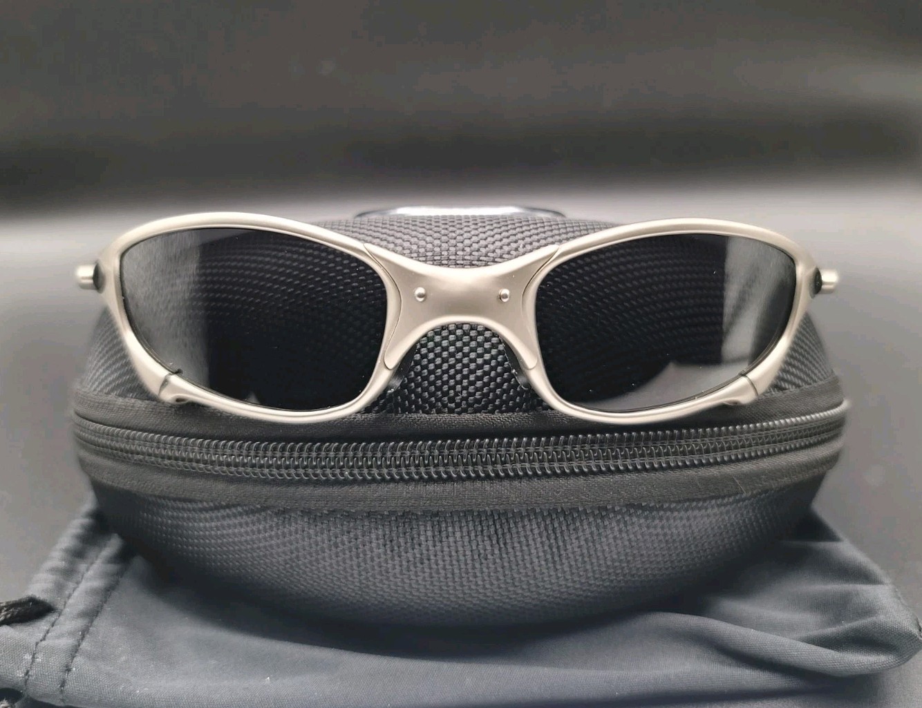 Juliet X Metal Sunglasses, Polarized Black Iridium Lens, Plasma Frames