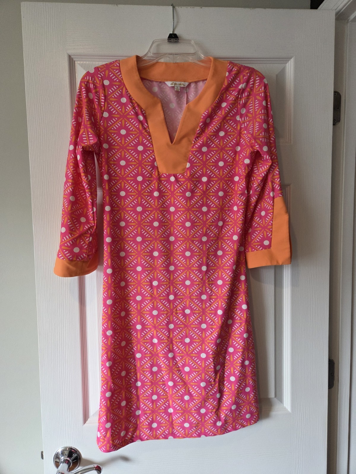 All For Color Pink And Orange Shift Dress Size Small
