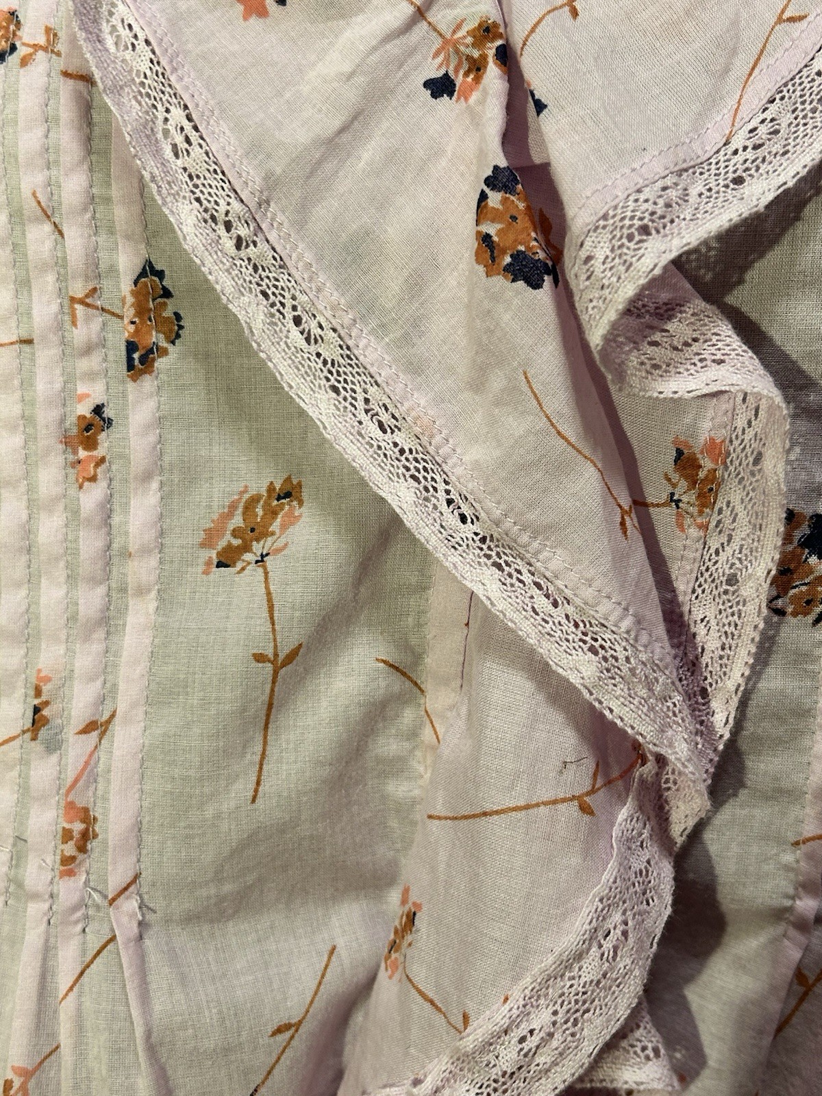 Sundance Women’s Pink Floral Button Front Collared Blouse L Cotton
