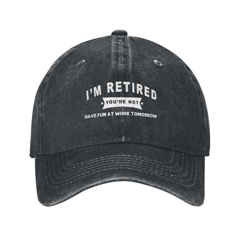 I’M RETIRED Funny Graphic Baseball Cap Unisex Washed Adjustable Sun Hat Casual