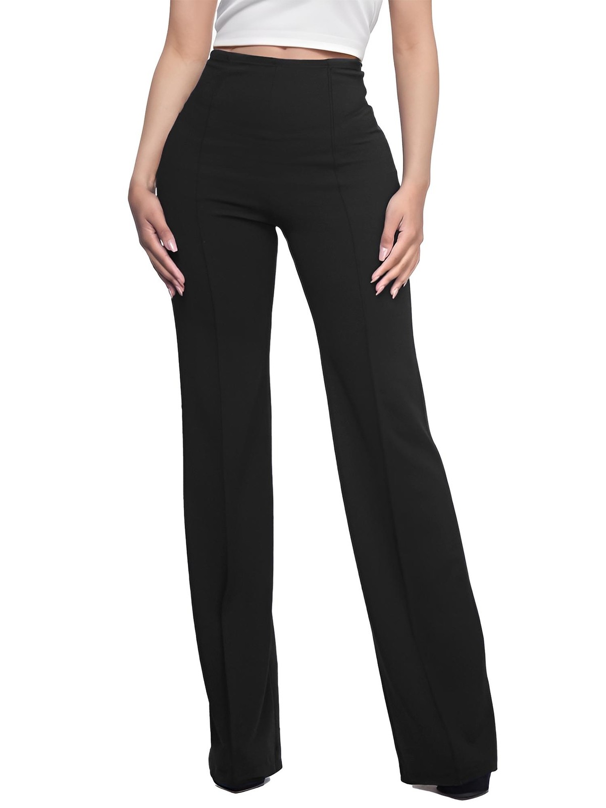 Women High-Waisted Flared Pants High Waist Stretchy Bootcut Pants for Casual