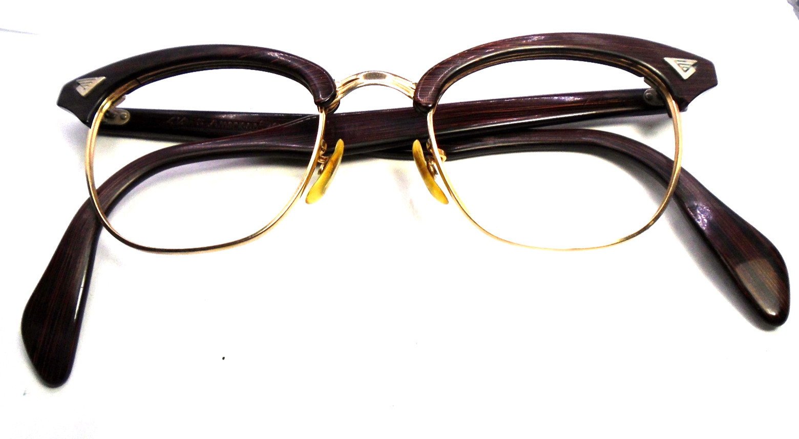 American Optical AO 1/10 12K GF 4 1/2 – 6 Brown/Gold 53-20 Vtg Eyeglass Frames