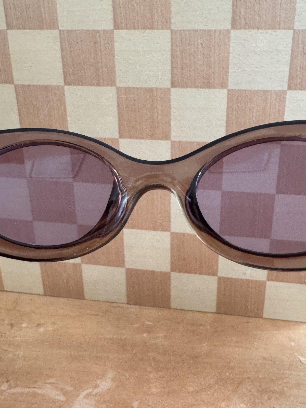 Vintage REAL Gucci GG 2430/S Oval Sunglasses Brown Purple 135mm Italy