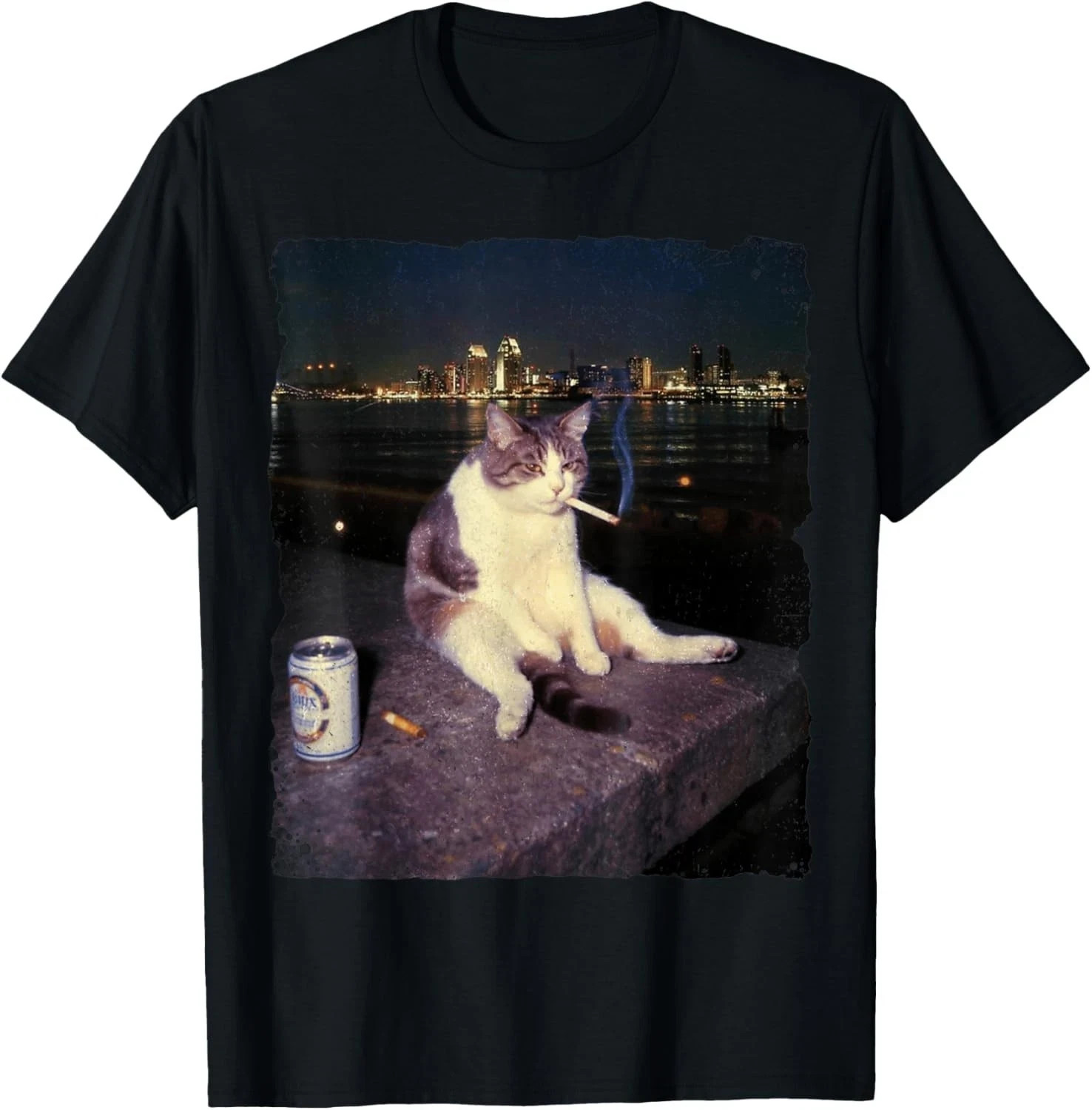 Cigarette Kitten Funny Smoking Cat Meme T-Shirt