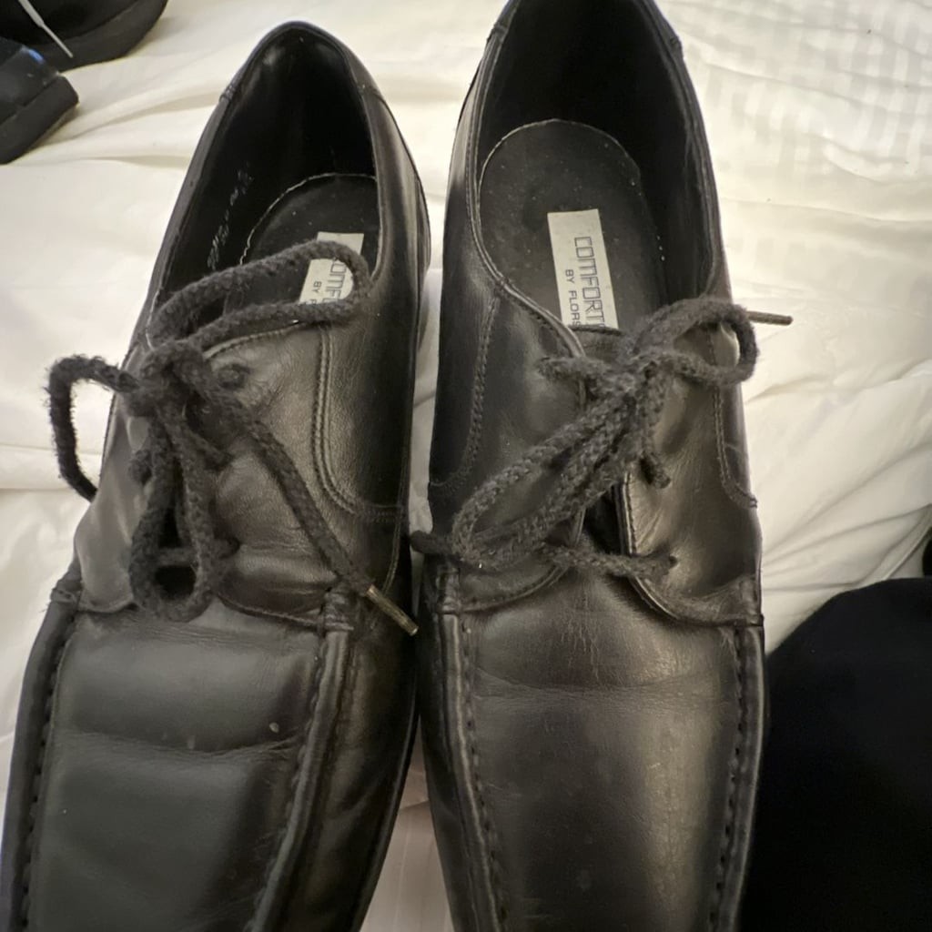 Comfort by Florsheim Men’s Black Leather Moc Toe Oxford Dress Shoes