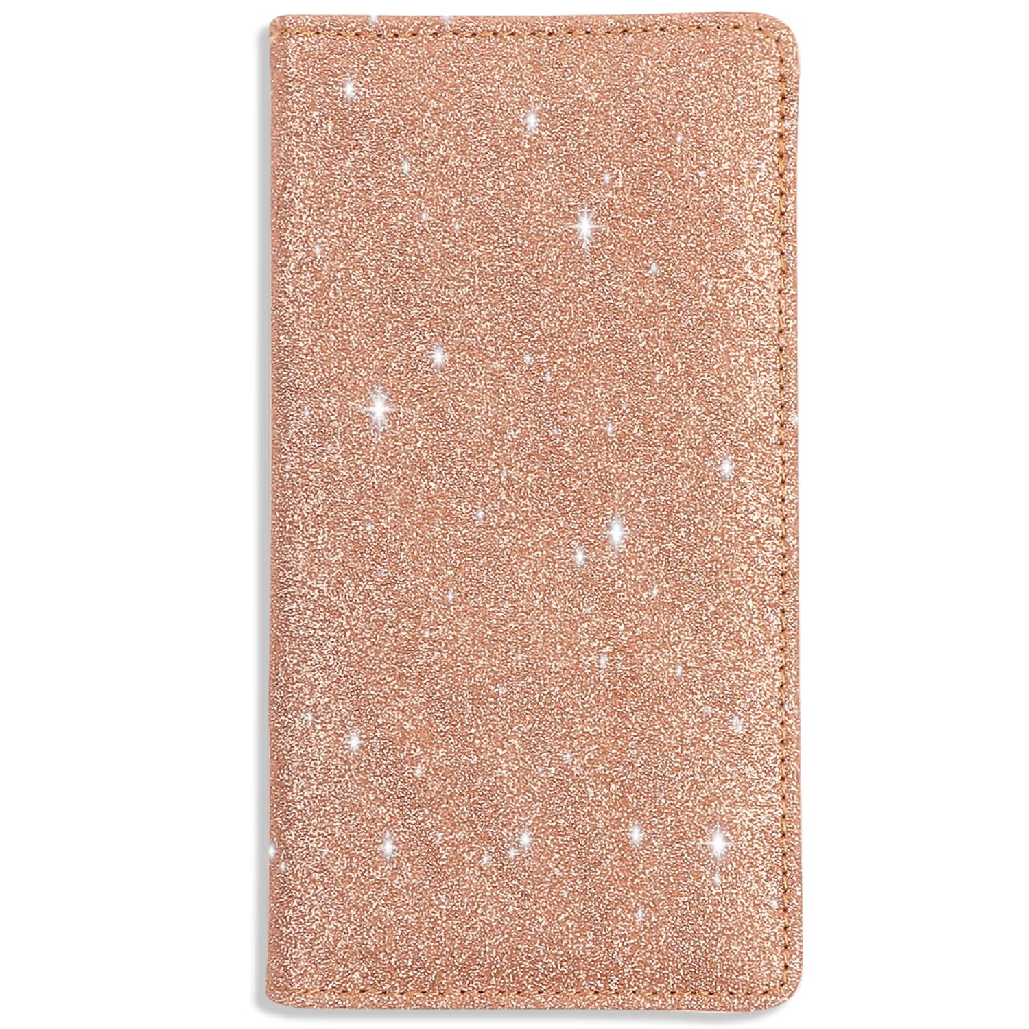 Glitter Checkbook Cover for Girl Women RFID Blocking PU Leather Standard Regi…