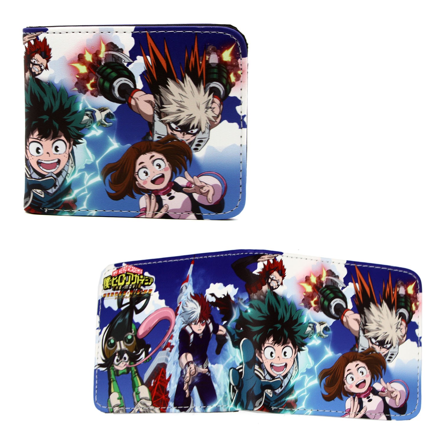 FLOATING HEROES My Hero Academia 4 in. Bi Fold Wallet (Deku Ochaco Credit Card)
