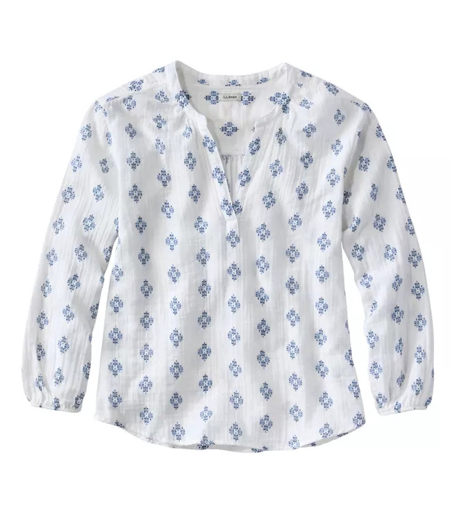 L.L.Bean Women’s Cloud Gauze Shirt, Splitneck Popover