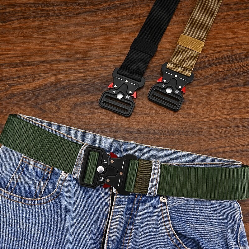 MEN Casual Military Tactical Army Adjustable Quick Release Belts Pants Waistband