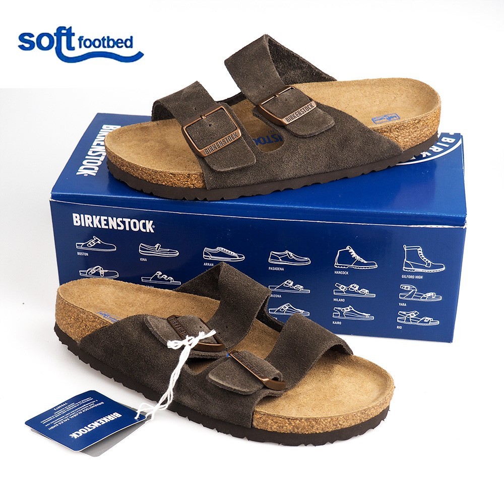 Birkenstock Arizona Soft Footbed Mocha Sandals Suede Leather Shoes US 6-12