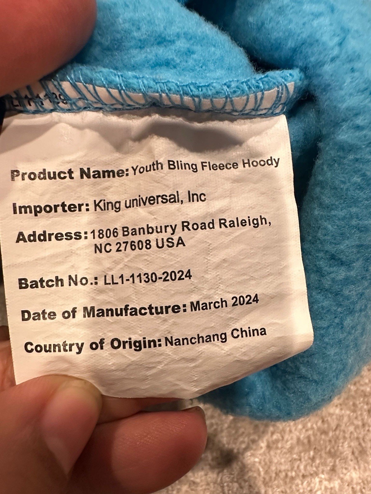 LEGOLAND Youth Small Blue Fleece Pullover Hoodie Logo Patch Pocket
