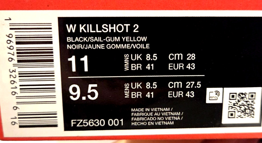 Nike FZ5630-001 Killshot 2 Suede Sneakers Sail White Gum shoes Men’s US 9.5