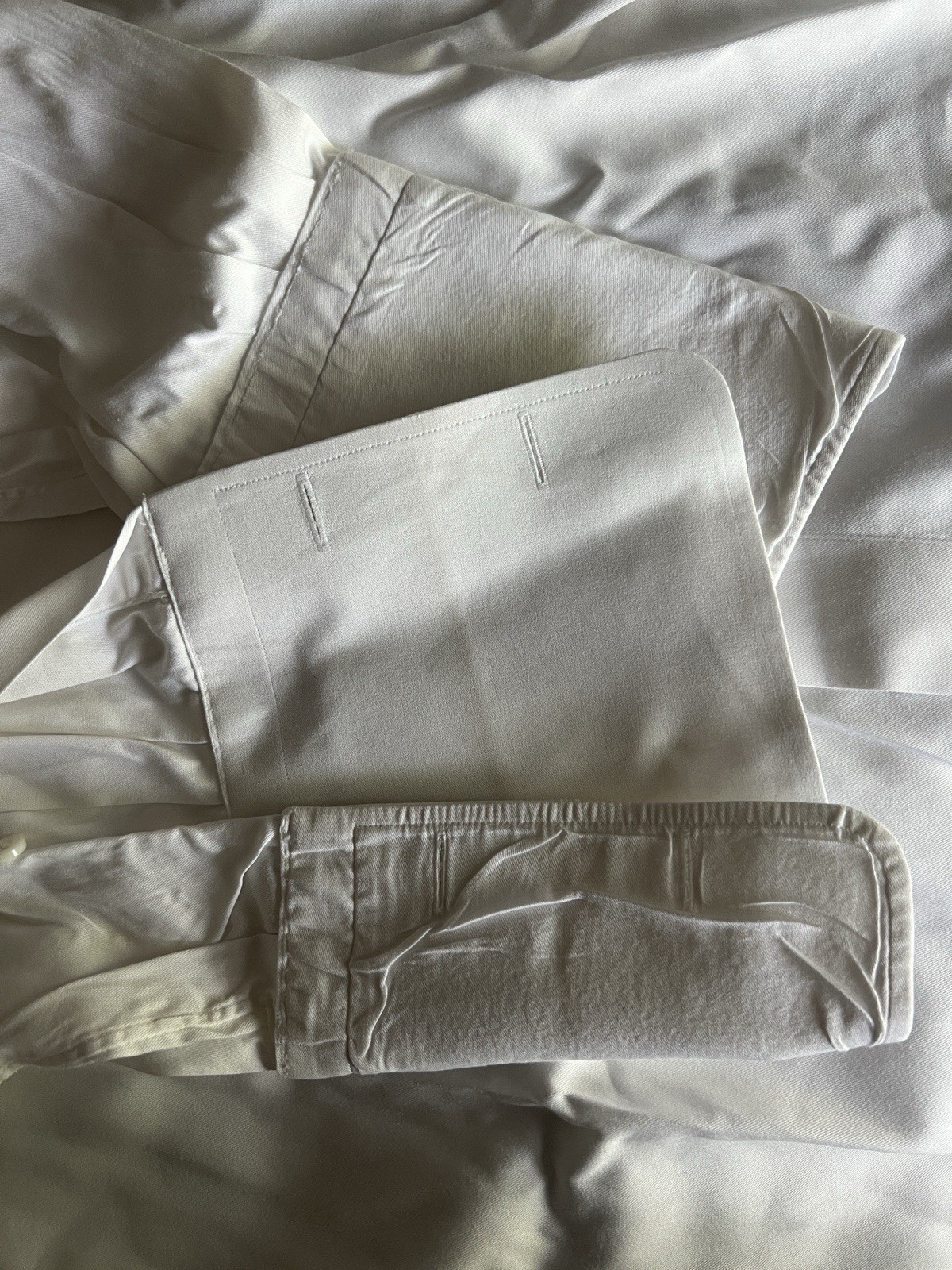 Ermenegildo Zegna Men’s White Solid Non-Iron French Cuff Dress Shirt 38/15