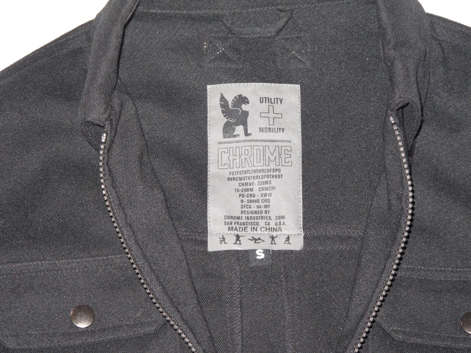 CHROME WOOL JACKET MEN’S SMALL BLCK CYCLING