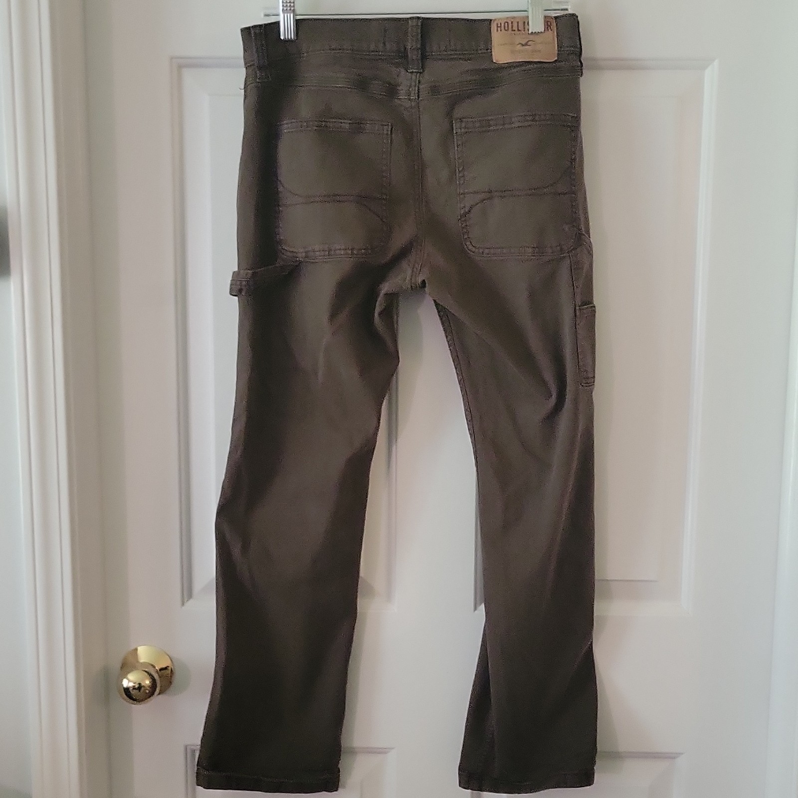 Hollister Men’s Brown Denim Carpenter Pants Epic Flex Straight Flat Front 30