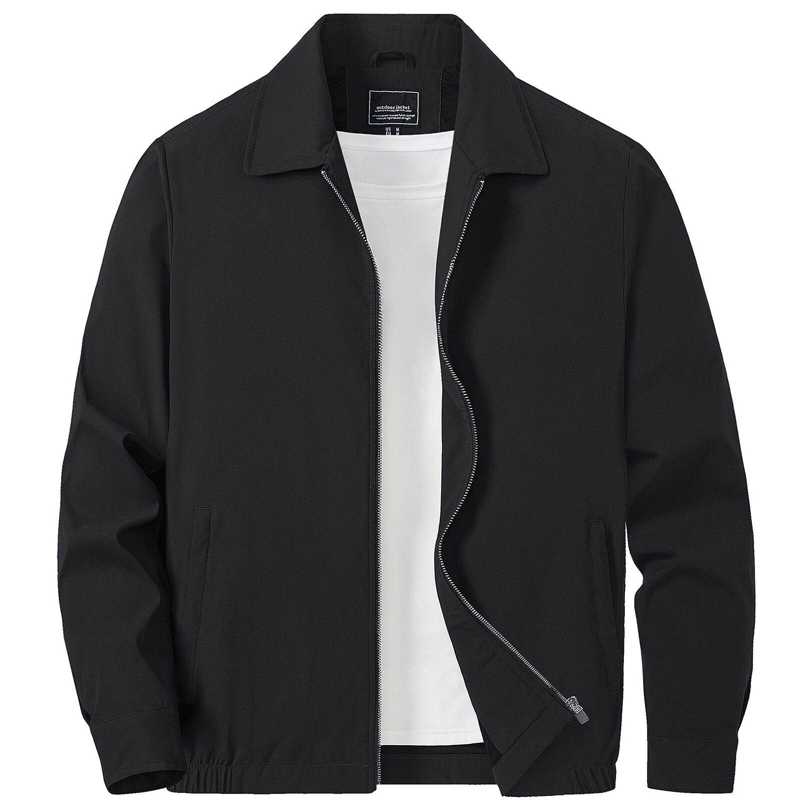 Men’s Thin Spring Jacket Full-Zip Lightweight Bomber Jacket Casual Track Coat US