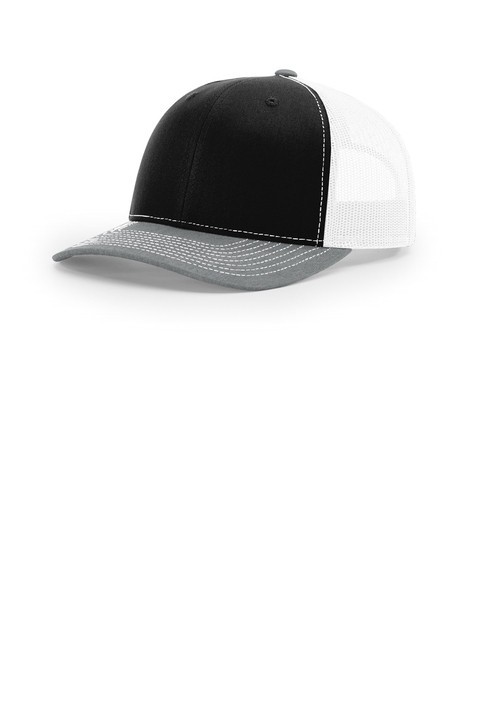 Richardson Trucker Cap Black/White/Heather Grey 112