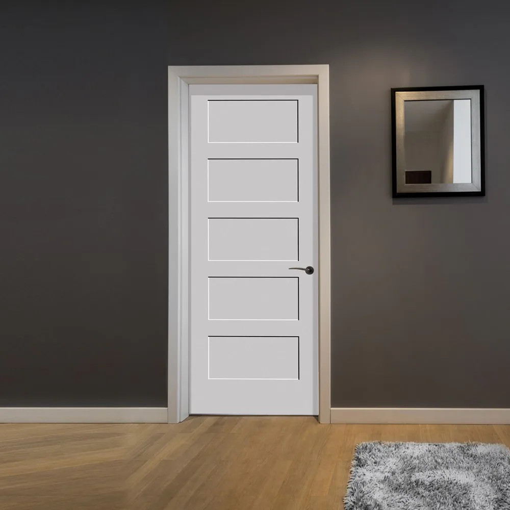 CODEL Doors Shaker Interior Doors 20-in x 80-in White 5-panel Smooth Solid|27425