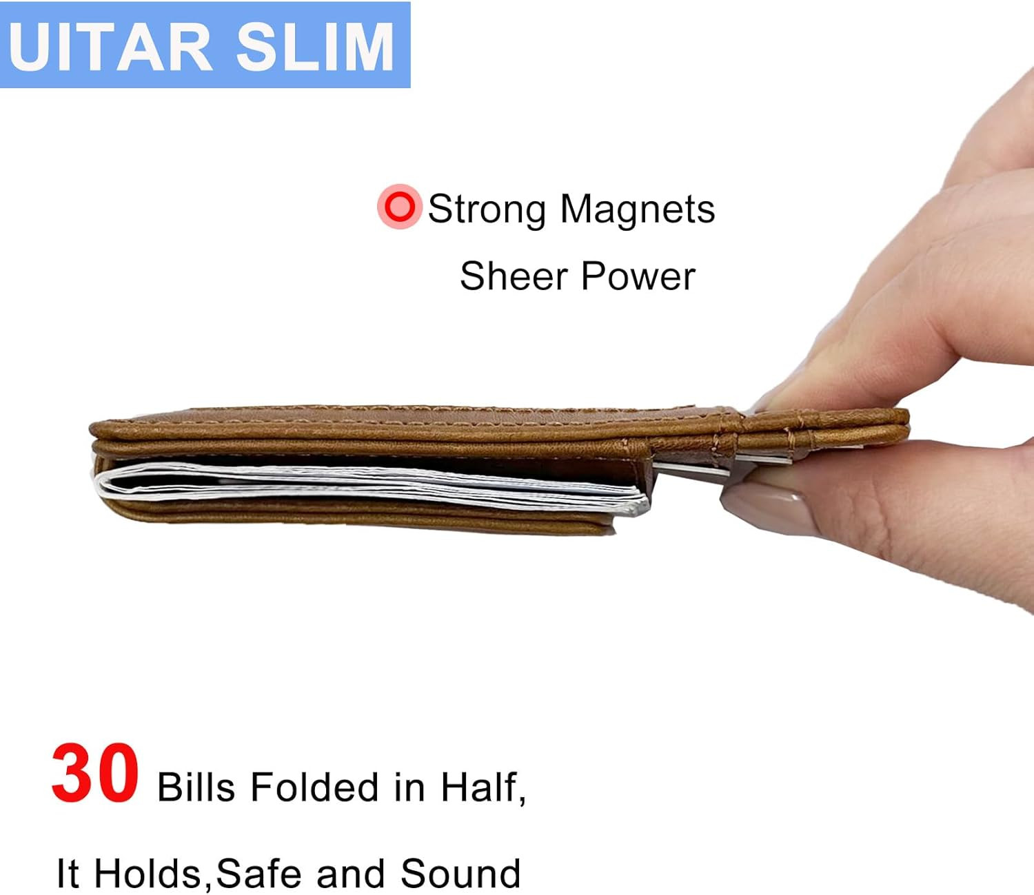 Front Pocket Wallets for Men with Magnet Money Clip RFID Blocking Leather Minima