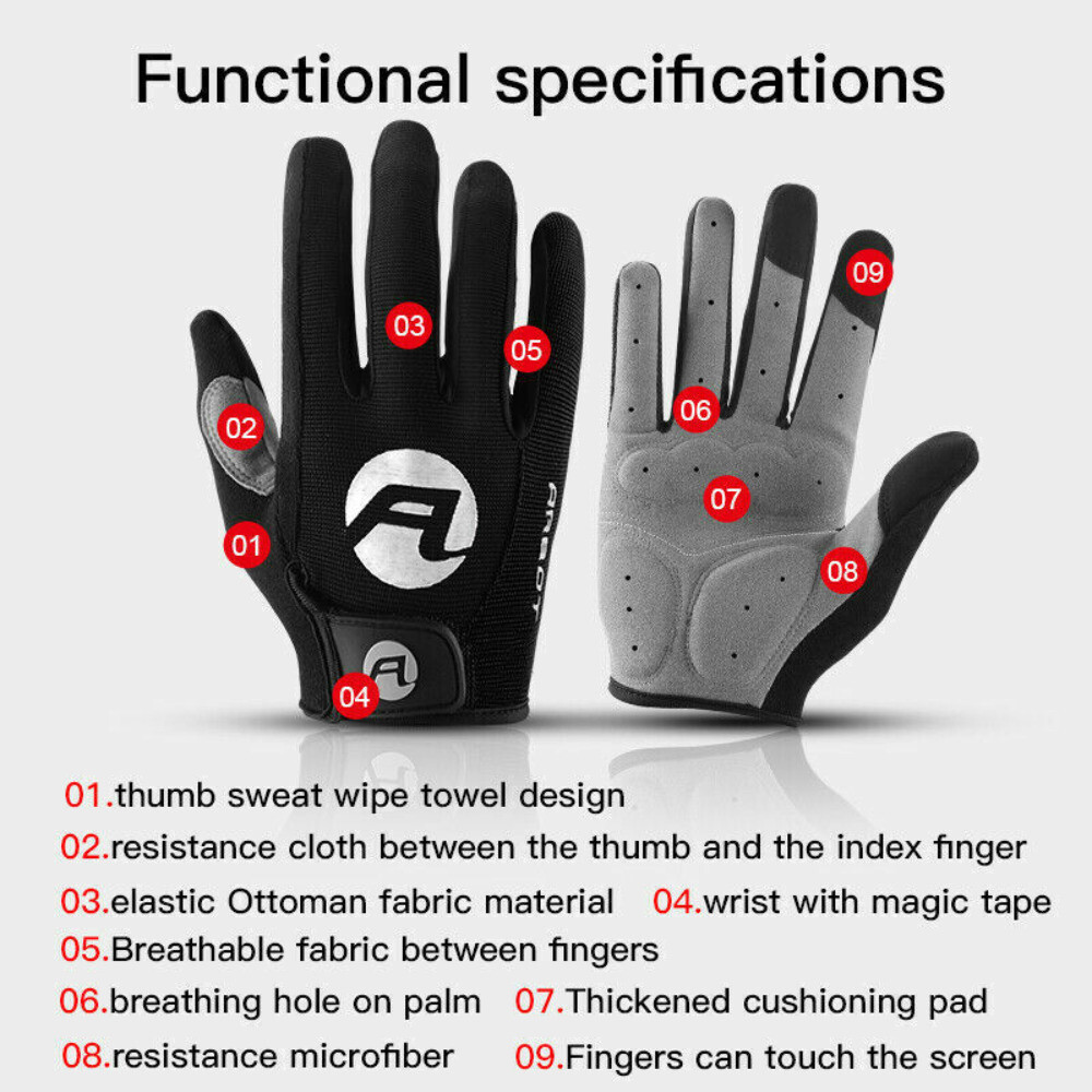 Men Full Finger Work Out Gym Gloves Sport Weight Lifting Exercise Fitness Gloves