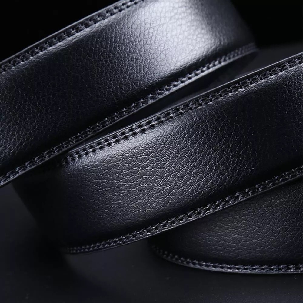 Genuine Real Leather Mens Ratchet Belt Belts For Men Adjustable Automatic Buckle