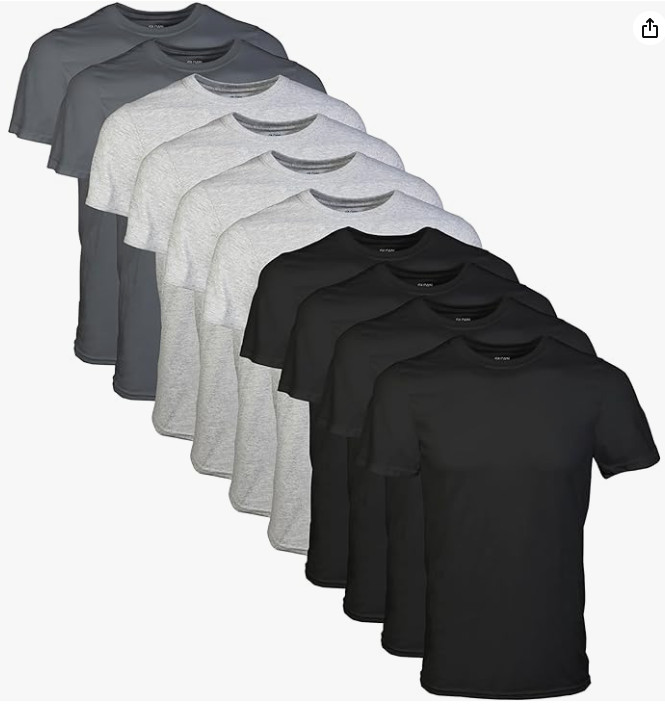 Gildan Men’s Crew T-Shirts, Multipack, Style G1100 XX-Large 10 Pack
