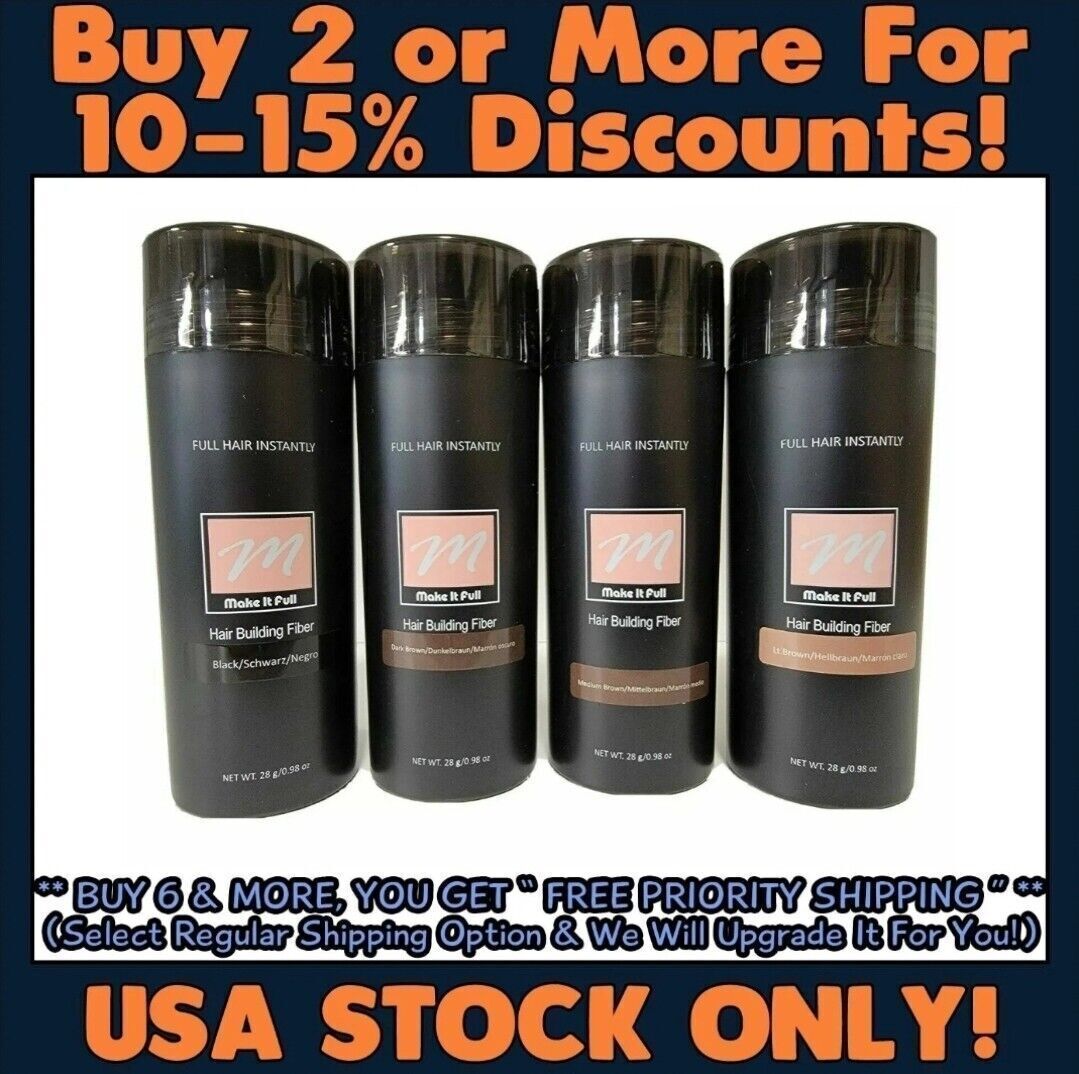 NEW MakeitFull Hair Building Fibers Black Dark Medium Light Brown BEST IN CLASS