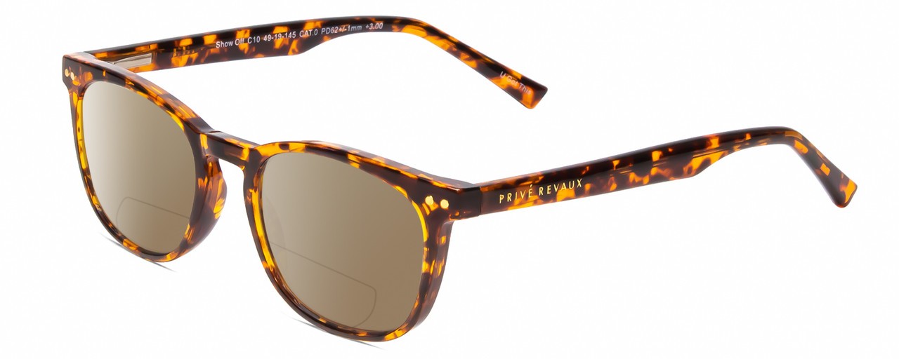Prive Revaux Show Off Womens Polarized BI-FOCAL Sunglasses Toffee Brown Tortoise