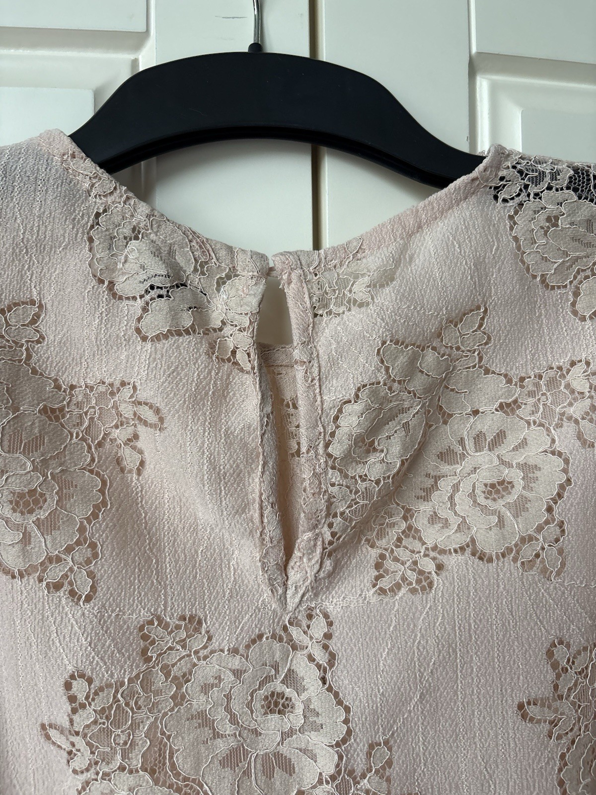 Daphnea Paris Blush Pink Lace Puff Sleeve Top Size S BNWT
