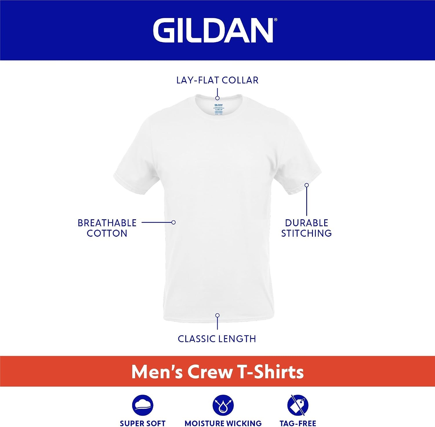 Mens Crew T-Shirts Multipack Style G1100