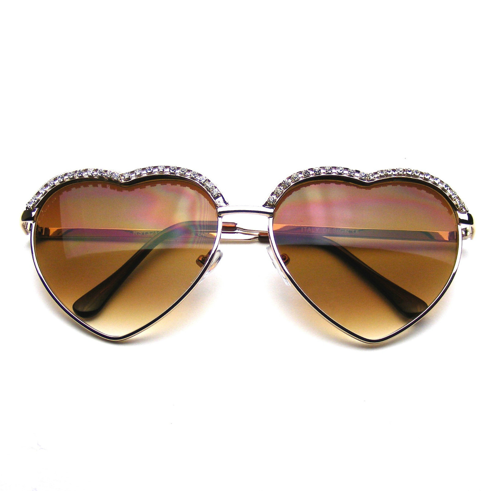 Cute Chic Heart Shape Glam Rhinestone Heart Sunglasses