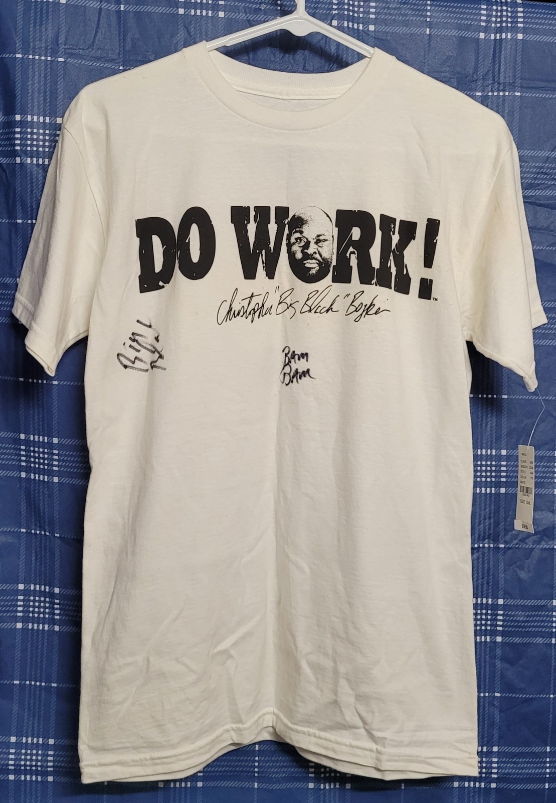 Christopher BIG BLACK Boykin & Rashawn BAM BAM Davis Signed DO WORK! Tshirt