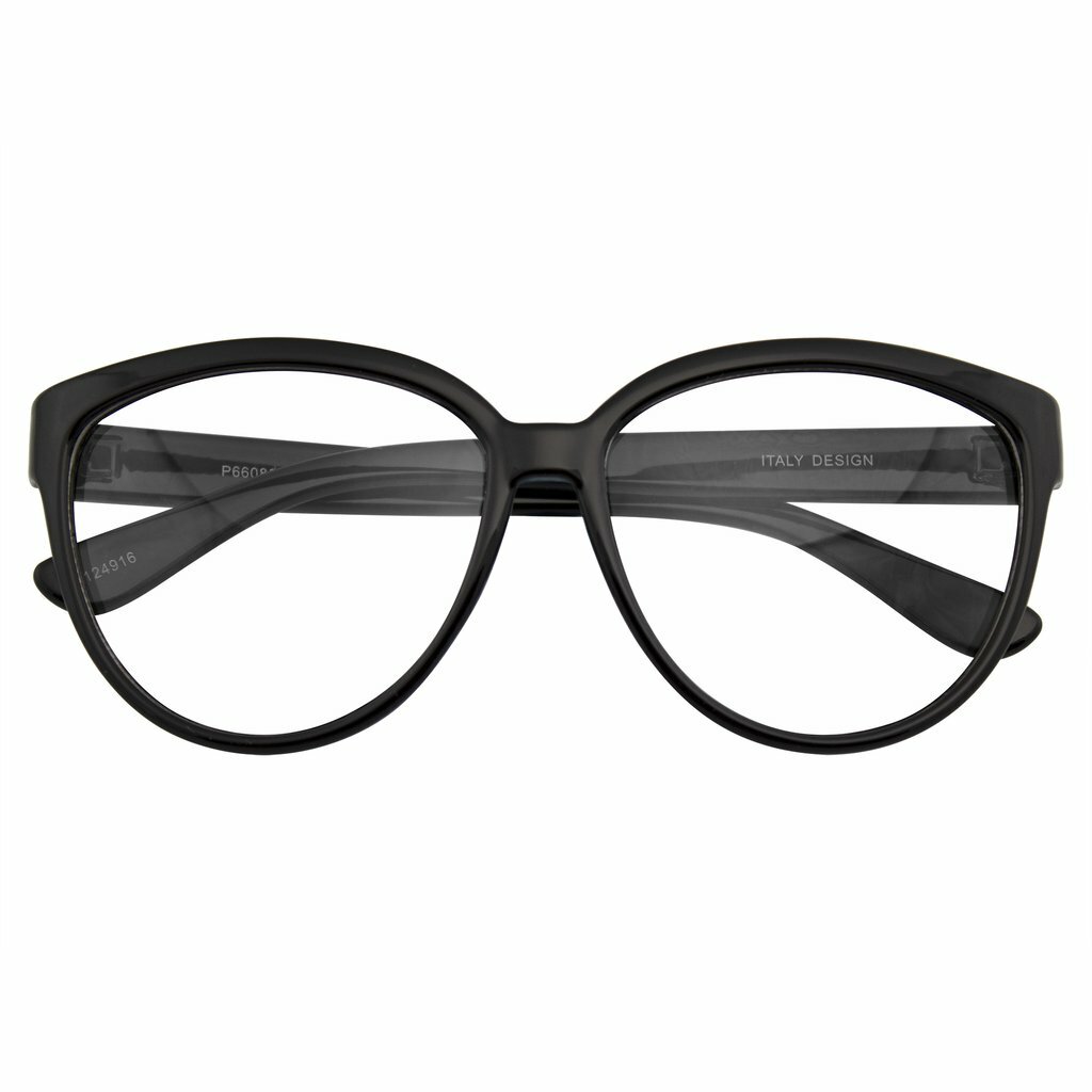 SUNGLASSES Clear Womens Retro Nerd Clear Lens Fashion Cat Eye Geek Glasses