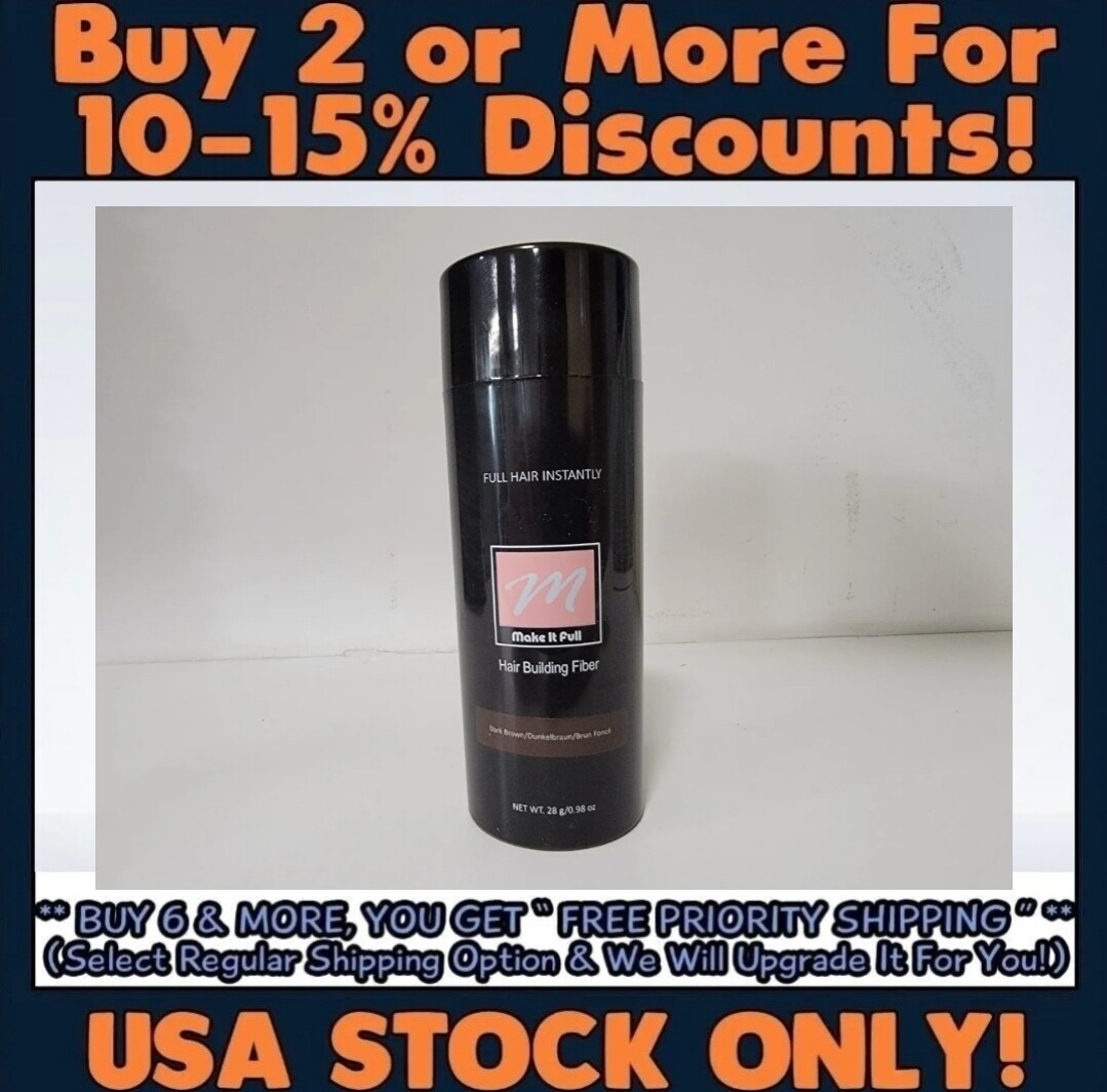 MakeitFull Hair Building Fibers Black Dark Medium Light Brown Compared